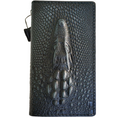 Handmade genuine leather wallet case for Galaxy Z Fold 3-8, crocodile style, from DAVISCASE, featuring a luxurious, handcrafted design.