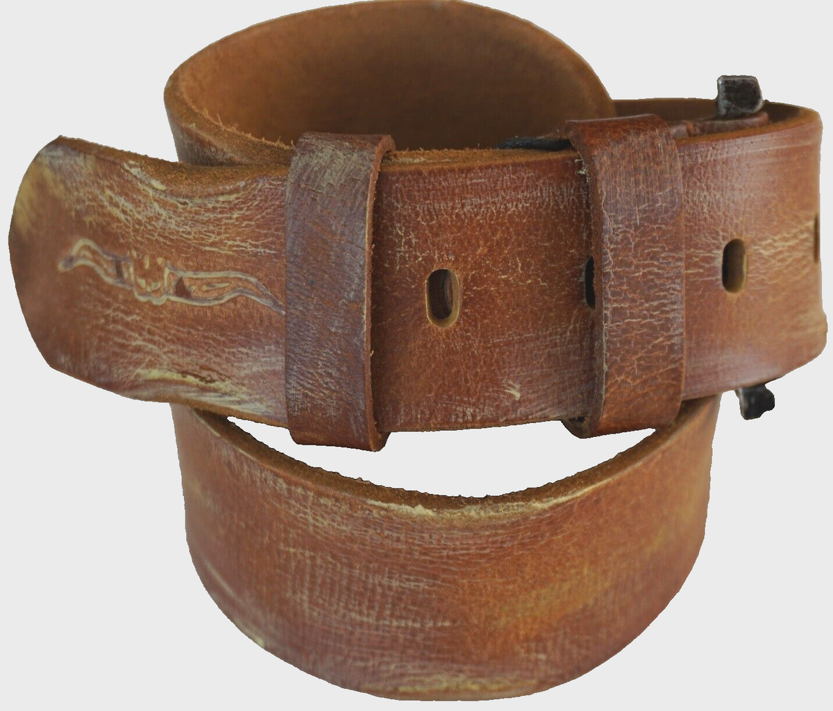 Genuine full leather handmade belt for men and women with vintage retro style, available in multiple sizes and washed finish.