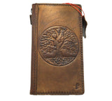 Echtes Leder für Galaxy s22 s21 s20 S23 S24 Ultra FE s9 Note 10 20 21 A13 A71 A51 A12 A31 4G 5G Hülle plus Art Wallet Book Vintage Style Credit Cover Wireless Full Grain Davis Luxury The Tree Of Live Diy Mini Ston