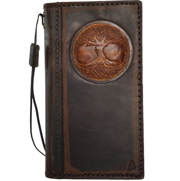 Echtlederhülle für Google Pixel 6 6a 7 7a 8 Pro Book Wallet Book Retro Stand Luxury Dark Davis 1948 5G Wireless Charging The Tree of Life ston