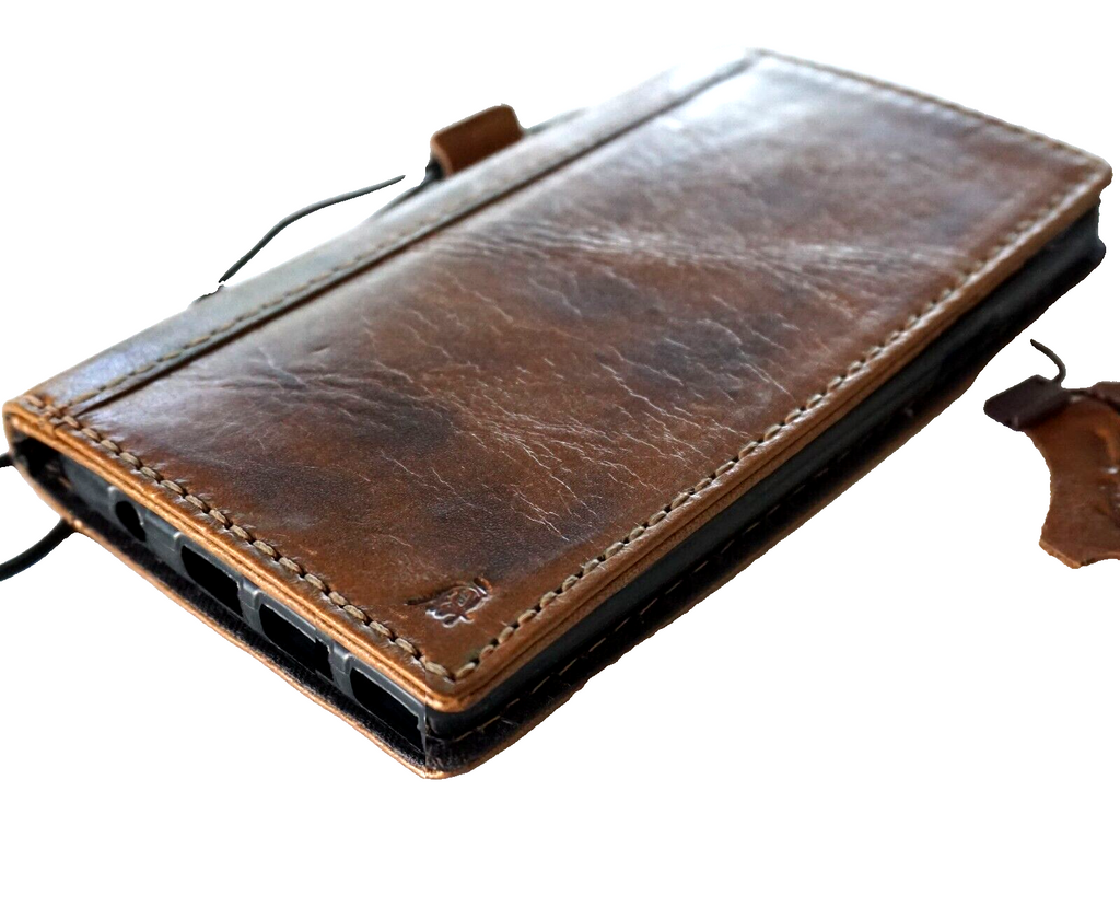 Étui en cuir italien marron pour Google Pixel, pochette rabat Étui en cuir italien marron pour Google Pixel, pochette rabat