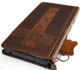 Echtes Leder für Galaxy s22 s21 s20 S23 s24 Ultra s9 Note 9 10 20 21 A13 A71 A51 A12 A31 4G 5G Hülle plus Art Wallet Book Vintage Style Credit Cover Wireless Full Grain Davis Luxus Adler Deutsches Kreuz Diy Mini