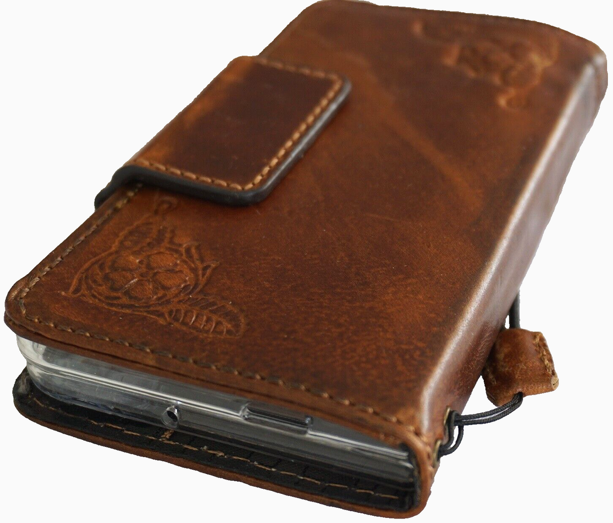 Genuine leather Google Pixel Fold case by DAVISCASE with wallet design, book closure, wireless charging compatible for Pixel Z Fold models.
