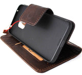 Genuine Real Leather Case for Huawei Mate 20 Lite Book Wallet flip Handmade magnetic closure wireless charging rubber