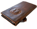Handmade genuine leather phone case for Galaxy S22, S21, Note 10, A71, A51, 5G models with wallet and Paris Eiffel Tower design.