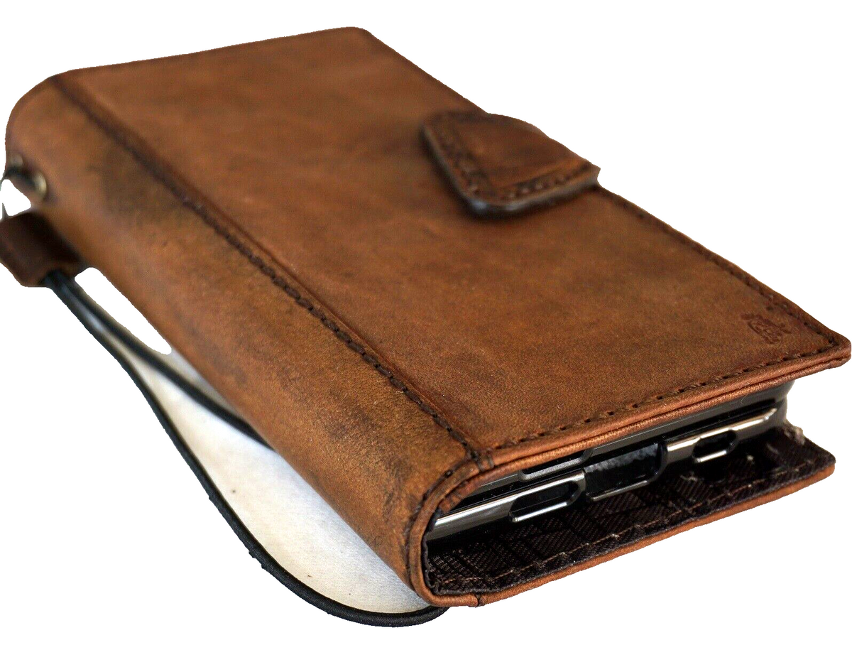 Genuine leather Google Pixel Fold case by DAVISCASE with wallet design, stand feature, and luxury polished finish.
