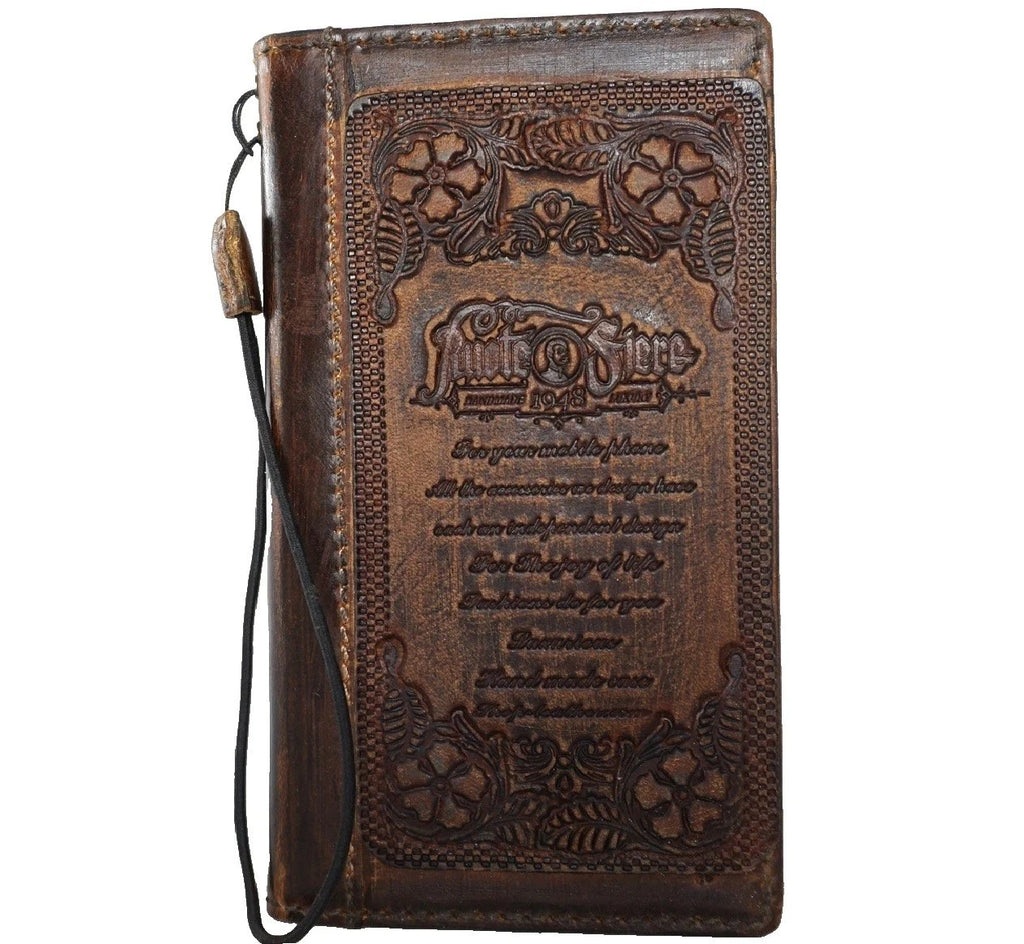Genuine leather Bible-inspired wallet case for Google Pixel 7 Pro, 8, 9, 10, full grain leather, DAVISCASE brand.