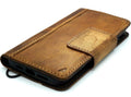Daviscase genuine leather phone case for iPhone 13, 12, 11, 14, 15 Pro Max with vintage style wallet design and card slots.