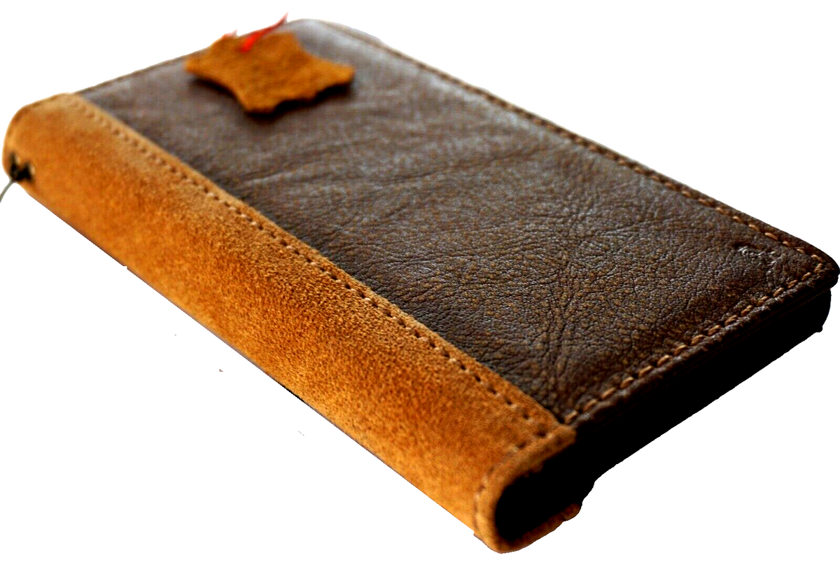 Handmade genuine leather phone case for Galaxy S22 S21 S20 S23 S24 Ultra, with wallet and book cover design by DAVISCASE.