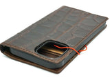 Cuir véritable pour Galaxy s22 s21 s20 S23 S24 Ultra Galaxy Z Fold 3 4 5 9 10 20 21 A71 A51 A12 A31 4G 5G, plus portefeuille d'art livre Style Vintage couverture de crédit sans fil pleine fleur Davis luxe autruche bricolage Mini