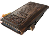 Genuine Leather Case for Google Pixel 10 9 8 7 Pro XL Biblical writing Book Wallet  10A Full Grain