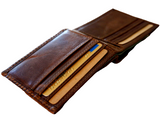 Men's Genuine Leather Wallet  Credit Card Slots Bill Handmade Tan Diy Luxury Special Hand decorated