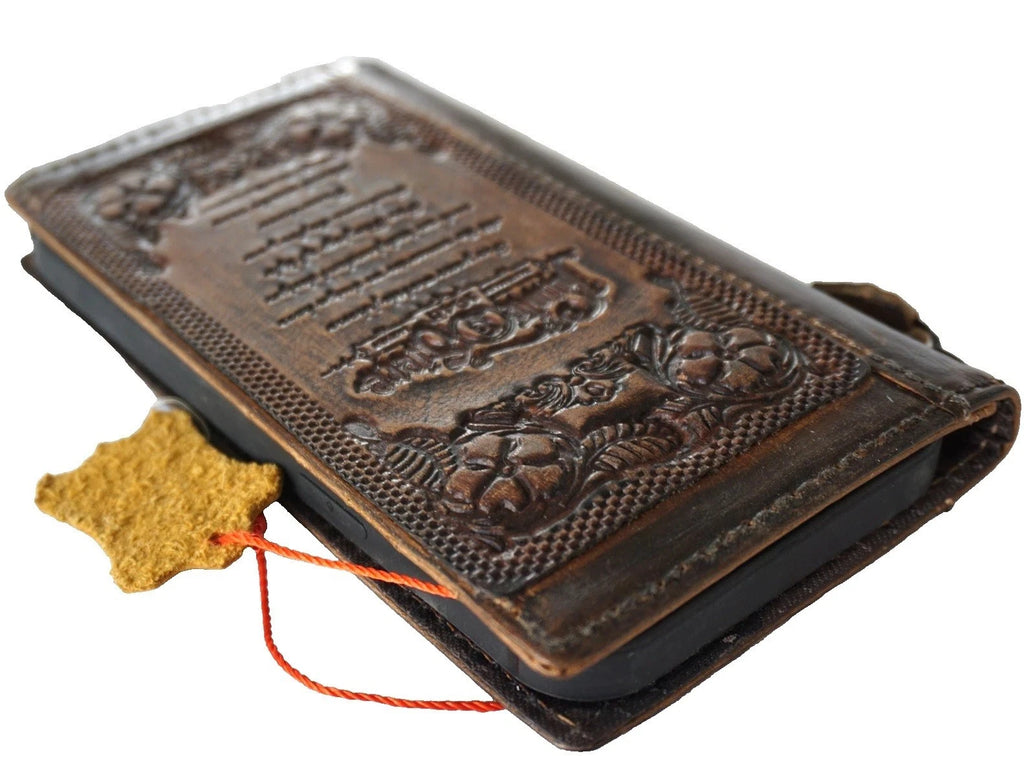 Genuine leather Bible writing book wallet case for Google Pixel 7, 8, 9, 10 Pro XL by DAVISCASE, full grain leather design