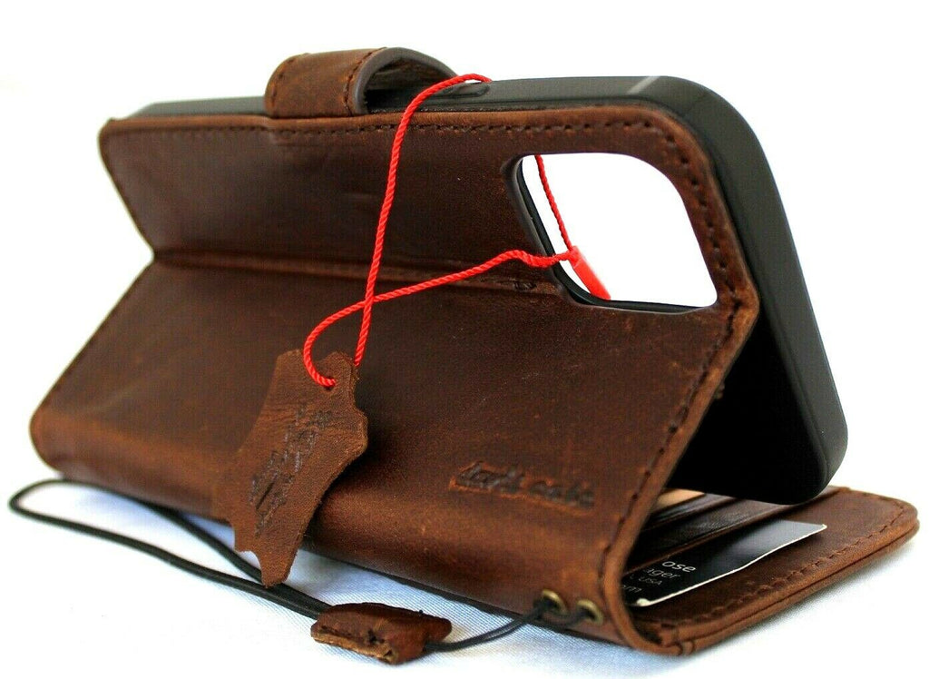Handmade genuine leather Galaxy Z Fold wallet case by DAVISCASE with window ID slot, luxury style, for models 3 to 7.