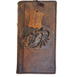 Genuine Leather Case For Apple iPhone 11 12 13 14 15 Pro Max 7 8 plus diy Scorpion crafts SE XS Wallet  Bible Book Vintage Style Credit Card Slots Cover Wireless Full Grain Davis luxury Mini Art Diy The Tree Of Life oiled