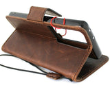 Genuine Leather For Galaxy s22 s21 s20 S23 S24 S25 Ultra FE Note 25 Edge Case Plus Wallet  Luxury Mini Hand Made Magnetic