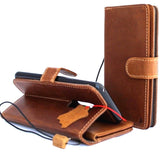 Genuine Leather Case fit Google Pixel Fold 7A 8A 7 8 9 pro XL 9A Book Wallet Closure Retro Removable Tan