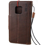 Genuine Real Leather Case for Huawei Mate 20 Lite Book Wallet flip Handmade magnetic closure wireless charging rubber