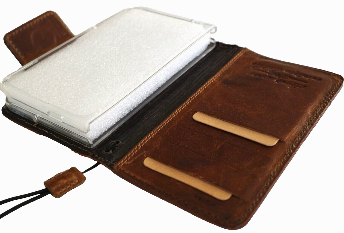 Genuine leather Google Pixel Fold case by DAVISCASE with wallet design, book closure, wireless charging compatibility, fits Pixel Z Fold models.