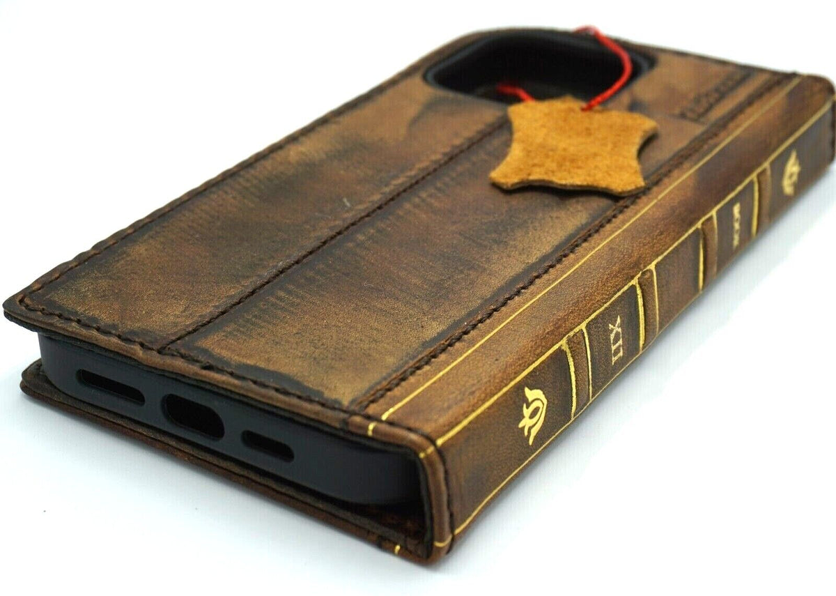 DavisCase genuine leather Galaxy S26, S22, S21, S25, S23, S24 Ultra Edge Fold 3-7, Note FE wallet book cover with art design.