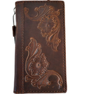 Handmade genuine leather phone case for Apple iPhone models, featuring a luxury dark mini art book cover design by DAVISCASE.