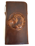 Handmade genuine leather phone case for Apple iPhone 17, 11, 12, 13, 14, 15, 16 Pro Max, Air, 6, 7, 8 Plus, SE 2020, wallet cover