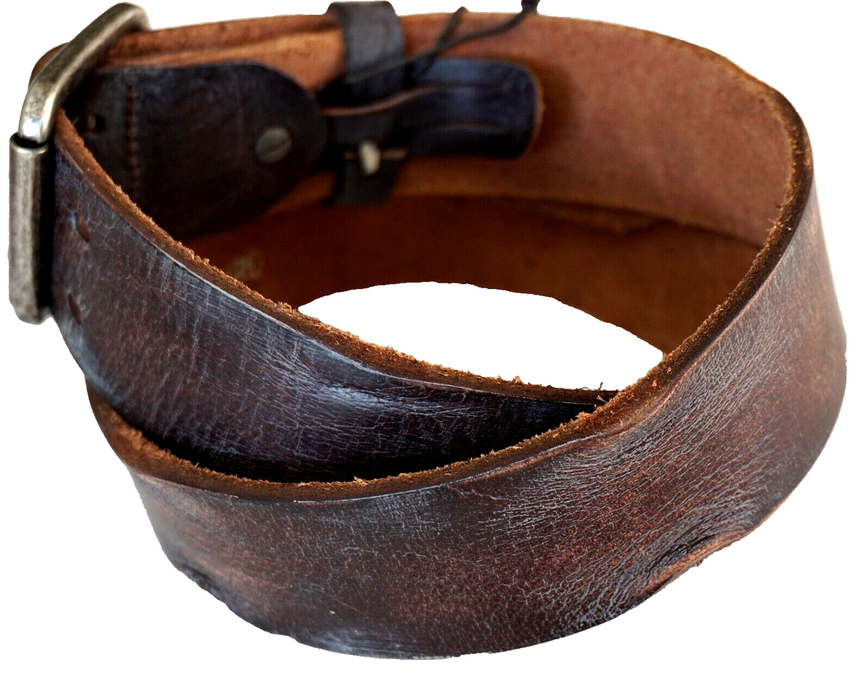 Genuine full leather handmade belt for men and women with vintage retro style, available in multiple sizes, featuring stone wash finish.