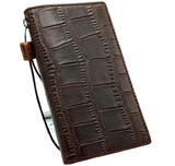 Cuir véritable pour Galaxy s22 s21 s20 S23 S24 Ultra Galaxy Z Fold 3 4 5 9 10 20 21 A71 A51 A12 A31 4G 5G, plus portefeuille d'art livre Style Vintage couverture de crédit sans fil pleine fleur Davis luxe autruche bricolage Mini