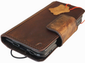 Genuine leather Google Pixel Fold case by DAVISCASE with wallet design, stand feature, and wireless charging compatibility.