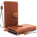 Handmade genuine leather phone case for Samsung Galaxy S22, S21, S20, Z Fold 4/5, Note A71, A52, A55, A35 Plus with luxury clasp.