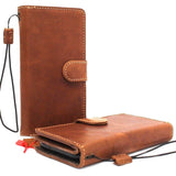 Genuine Leather Case fit Google Pixel Fold 7A 8A 7 8 9 pro XL 9A Book Wallet Closure Retro Removable Tan