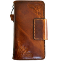 Genuine leather Google Pixel Fold case by DAVISCASE, wallet style with book closure, wireless charging compatible for various Pixel models.