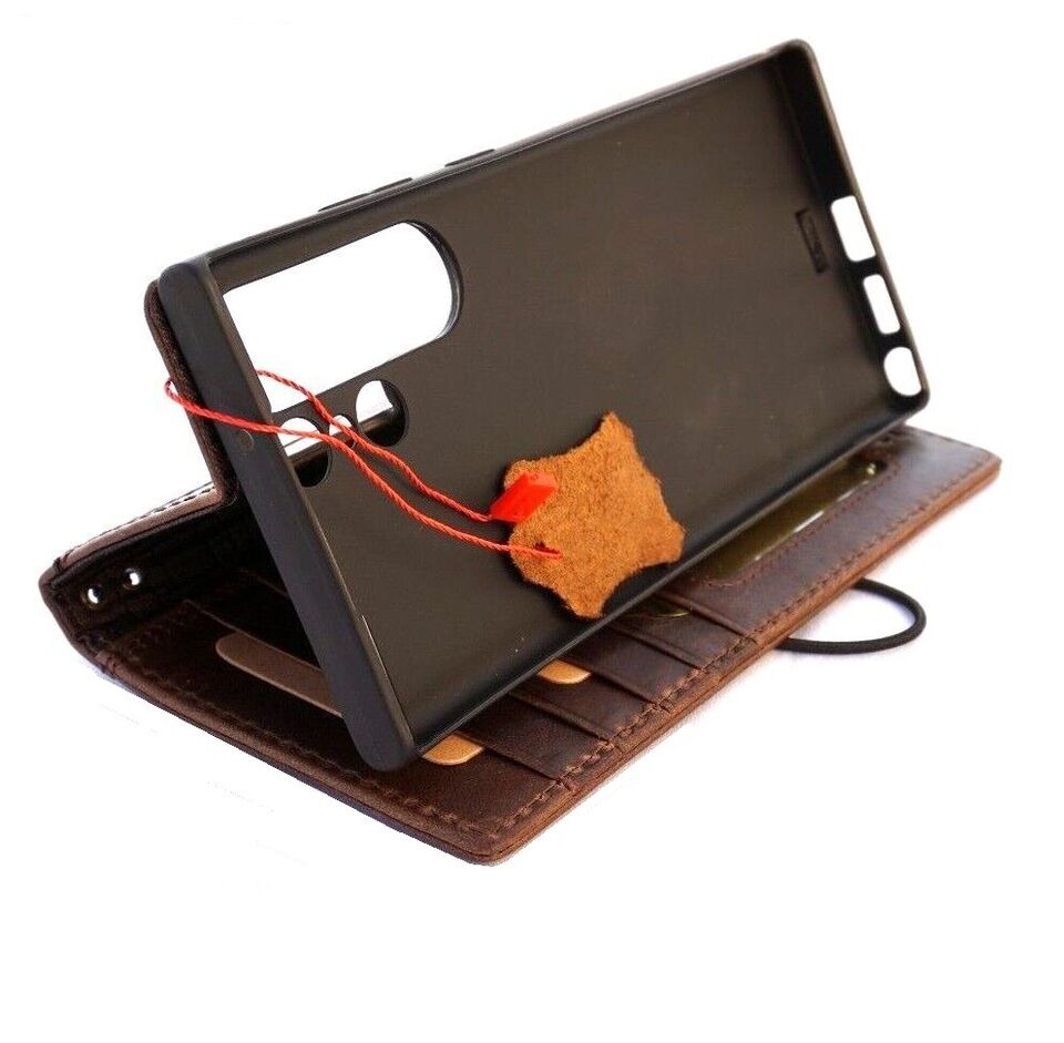 Handmade DAVISCASE genuine leather phone case with Tree of Life design for Galaxy S22, S21, S20, S23, S24, S25 Edge, Z Fold 3-7.
