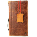 Genuine vintage brown leather Sony Xperia 1 V book wallet case with card slots, handmade luxury slim cover.