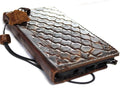 Handmade genuine leather phone case by DAVISCASE for Galaxy S22, S21, S20, Note 20, A71, A51, and more, with vintage art wallet design