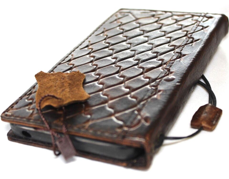 Handmade genuine leather phone case for Samsung Galaxy S22, A71, A51, Note 10, A13, and S24 Ultra with vintage art wallet design.