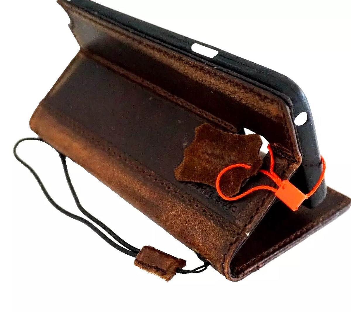 Handmade genuine leather phone case for Samsung Galaxy S22, S21, A51, Z Fold 4, and more with wallet and coin pocket, DAVISCASE.