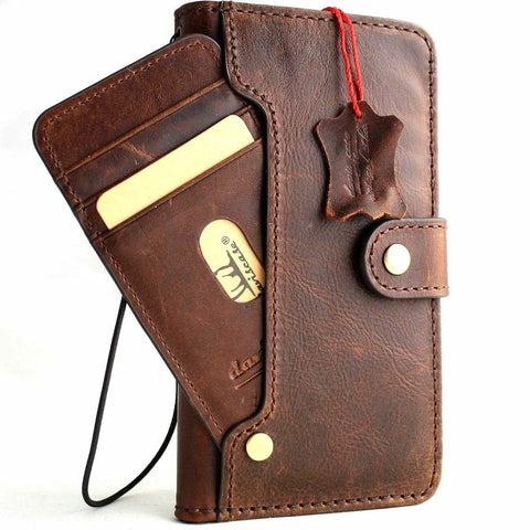 Genuine leather Case for Samsung Galaxy S9 Plus book wallet cover Cards rubber id vintage slim daviscase wireless charging