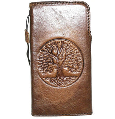 Genuine Leather For Apple iPhone 11 12 13 14 15 Pro Max 6 7 8 plus SE XS Case Galaxy s21 s20 Ultra s9 Note 8 9 10 20 21 A71 A52 A53 A12 A31 a32 4G 5G plus Lile Wallet Book Vintage Style Credit Cover Wireless luxury Dark Mini Dog Paw Stamping Emboss bear