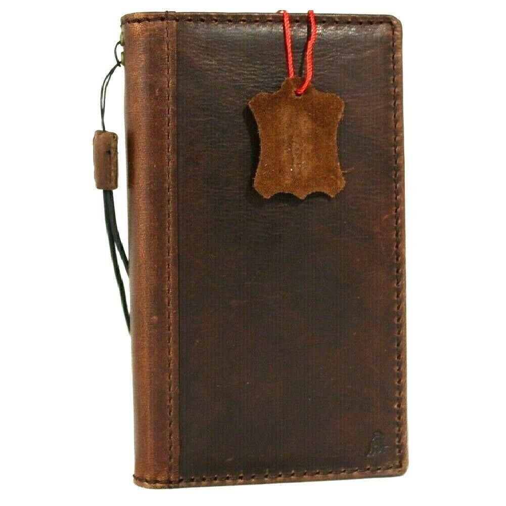 Handmade genuine leather wallet phone case for iPhone 17, 16, 12, 13, 14, 15 Pro Max, 8 Plus, SE, Air by DAVISCASE.