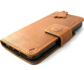 Genuine full tanned leather Samsung Galaxy Note 10 Plus wallet case by DAVISCASE with removable slots, ID window, and soft interior.