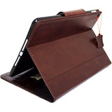 Genuine Vintage Leather Handmade Case for Apple iPad Pro 12 .9 (2015) hard Cover Handbag Stand Luxury Credit Cards slots brown slim DavisCase