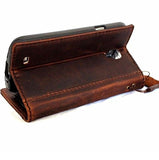 Echte Vintage-Ledertasche für Samsung Galaxy S4 Cover Geldbörse Tasche 4S Book Wallet Ständer 4 S GASIP