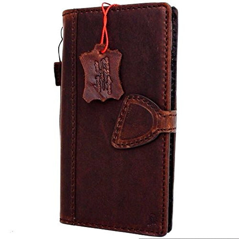 Genuine Natural leather iPhone 8 Plus case magnetic cover wallet credit holder book luxury vintage style Davis