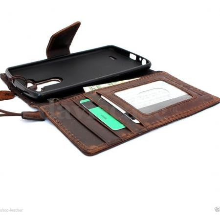 Vintage genuine leather hard case for LG G3 phone, handmade slim book wallet with magnetic closure and luxury craftsmanship.