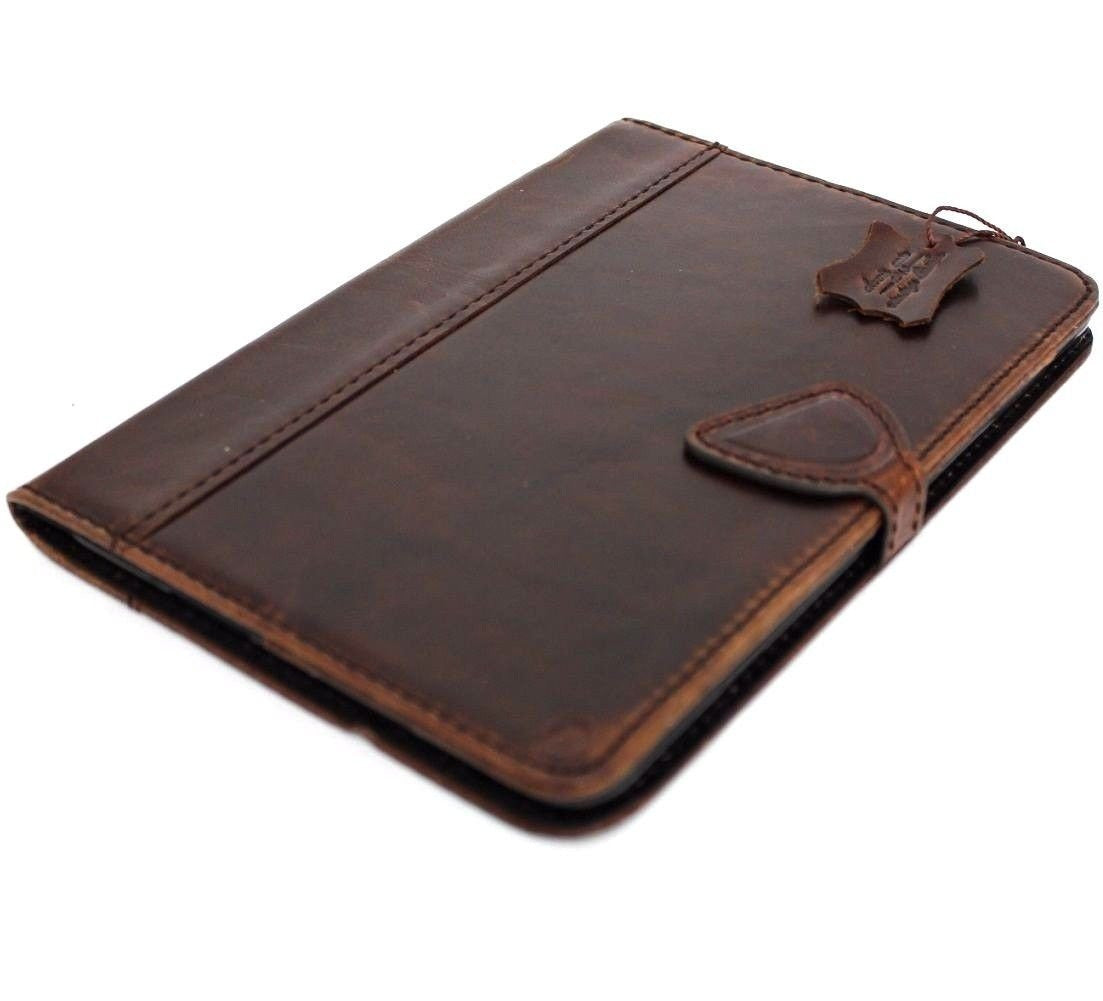 Genuine leather iPad case for 10.2, 10.5, 11 Pro, and Air models with magnetic closure, compatible with various iPad generations.