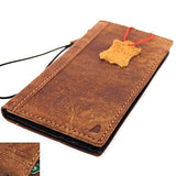 Echtleder-Hülle für iPhone 7 Plus, Buch-Brieftaschen-Cover, Kartenfächer, schlankes Vintage-braunes Daviscase