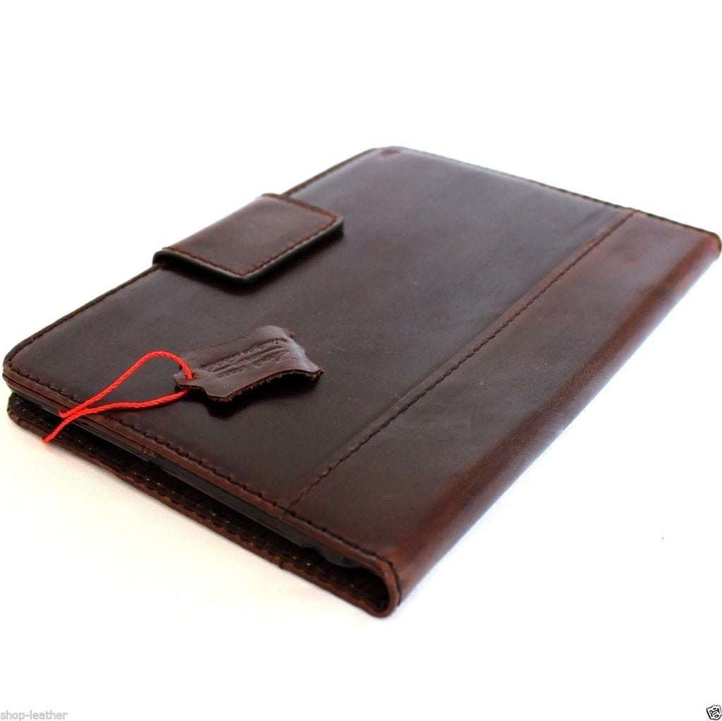 Brown genuine leather iPad Pro 12.9 case by DAVISCASE with slim card slots, handbag design, stand magnet, luxury, 2015 model