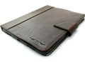Vintage dark leather iPad Air 4 case by DAVISCASE with card slots and flip cover, showing its slim, durable handmade design.