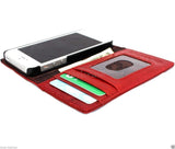 genuine real leather case for iphone 5 5scover book wallet stand holder red RETRO